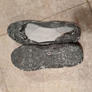 Qupid BA36 Silver Jelly Bird Nest Plastic flats